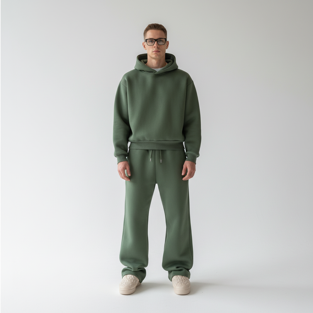 Męski Oversized Hoodie i Zestaw Spodni Dresowych – Oddychający Dres na Trening i Wygodę