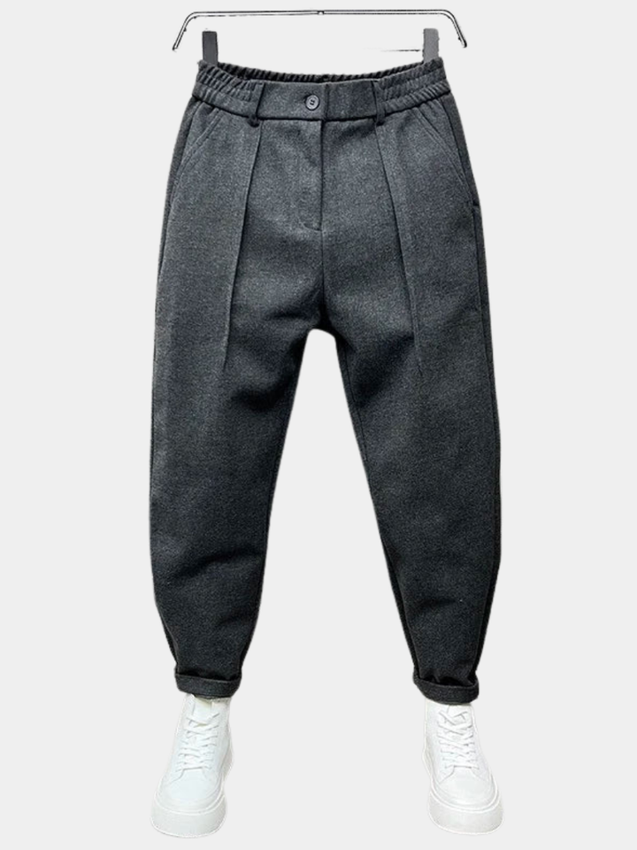 Męskie Spodnie Tapered z Faldami w Luźnym, Eleganckim Stylu na Co Dzień