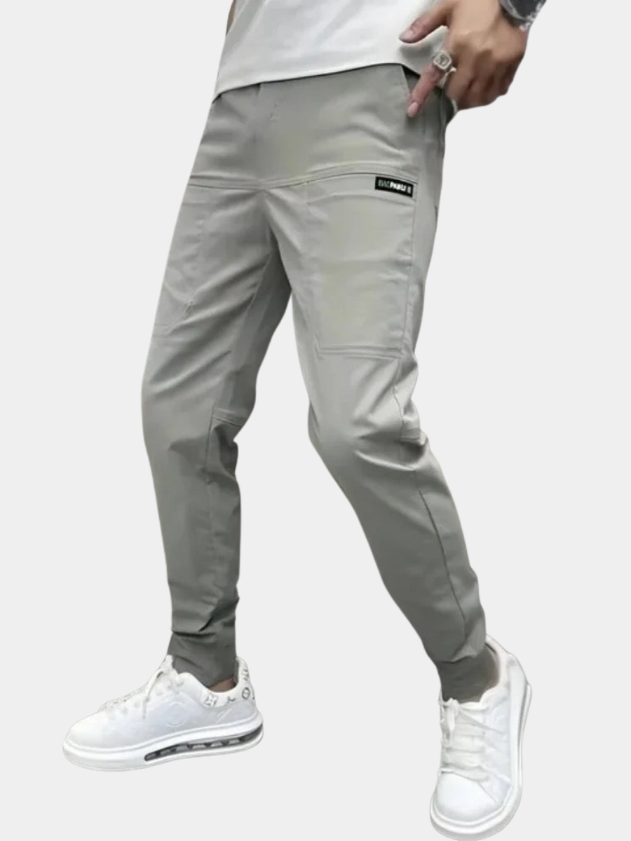 Męskie zwężane spodnie cargo jogger z prążkowanymi mankietami w stylu streetwear
