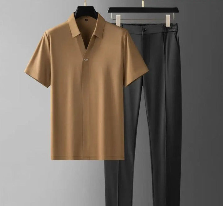 Męski Minimalistyczny Polo I Dopasowane Spodnie Co Ord