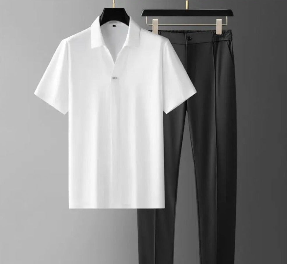 Męski Minimalistyczny Polo I Dopasowane Spodnie Co Ord