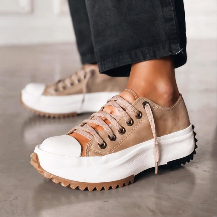 Damskie Trampki na Platformie z Sznurowaniem – Chunky Casual Buty na Codzienne Miejskie Wyjścia