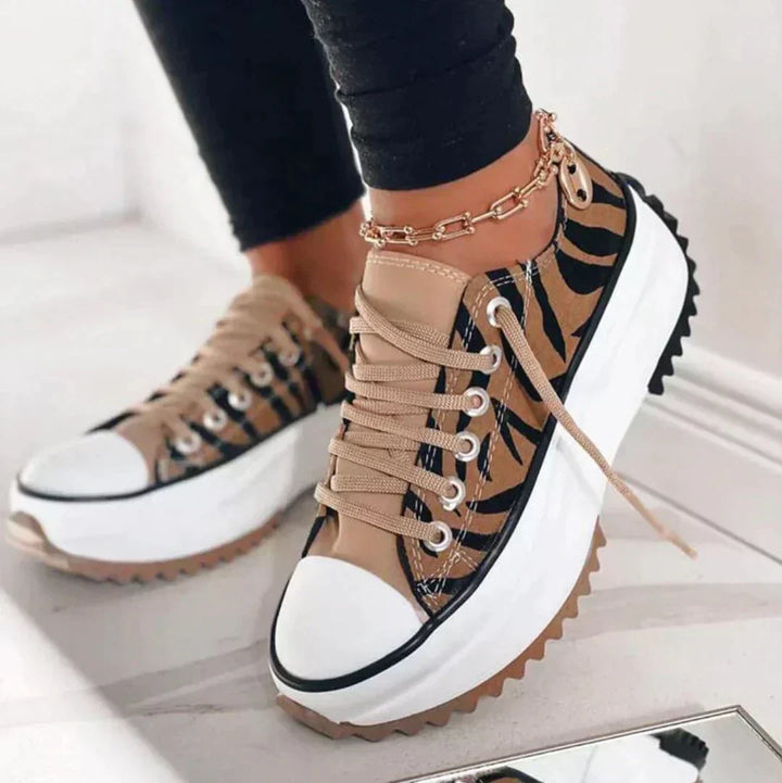 Damskie Trampki na Platformie z Sznurowaniem – Chunky Casual Buty na Codzienne Miejskie Wyjścia