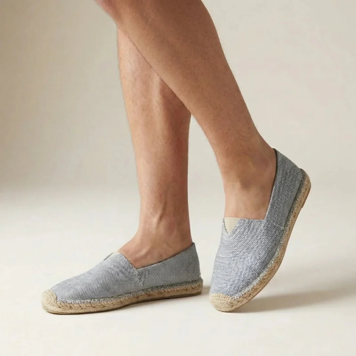 Męskie espadryle na jutowej podeszwie – lekkie buty wsuwane na lato na wakacje i na co dzień