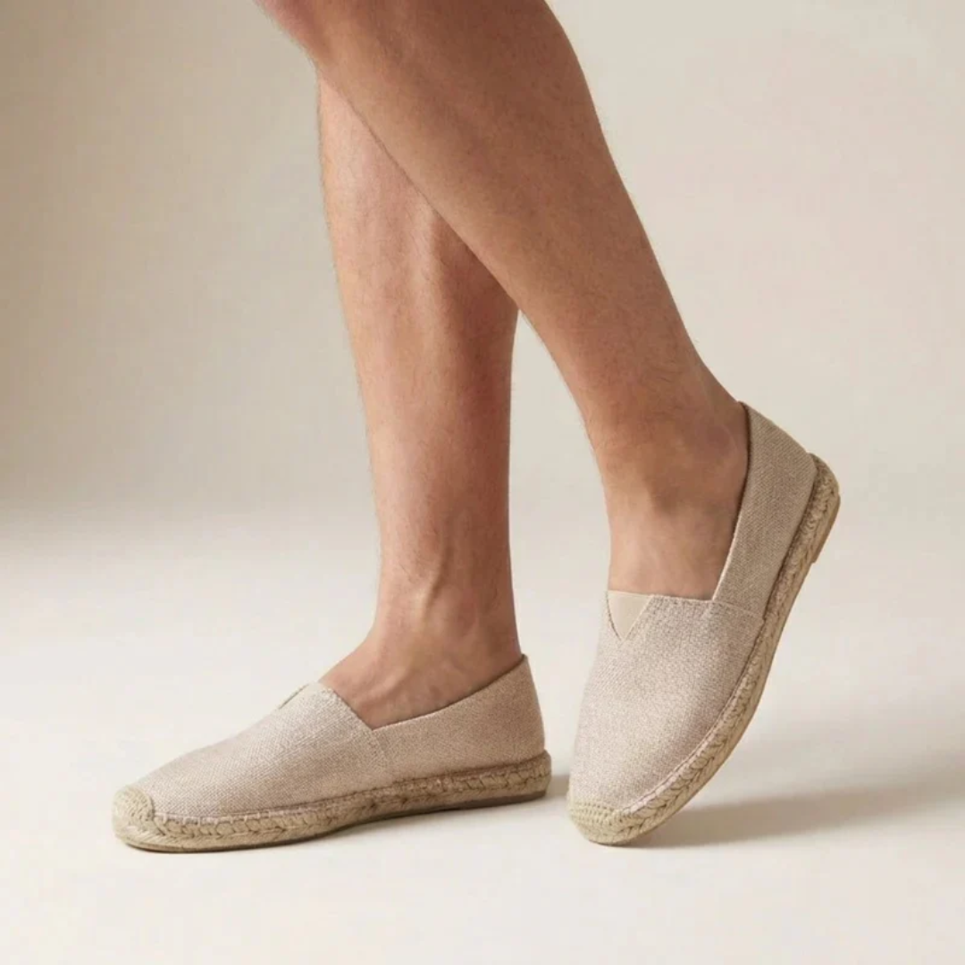 Męskie espadryle na jutowej podeszwie – lekkie buty wsuwane na lato na wakacje i na co dzień