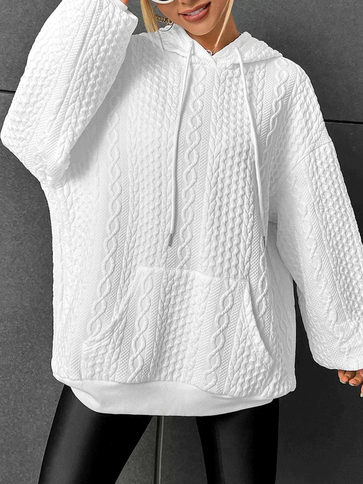 Damski Oversized Sweter z Kapturem – Wygodny, Luźny, Codzienny Hoodie na Ciepłe Dni
