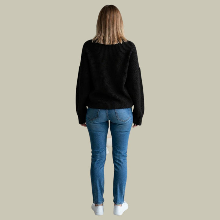 Damski sweter z wysokim kołnierzem – Oversized pulower na zimę