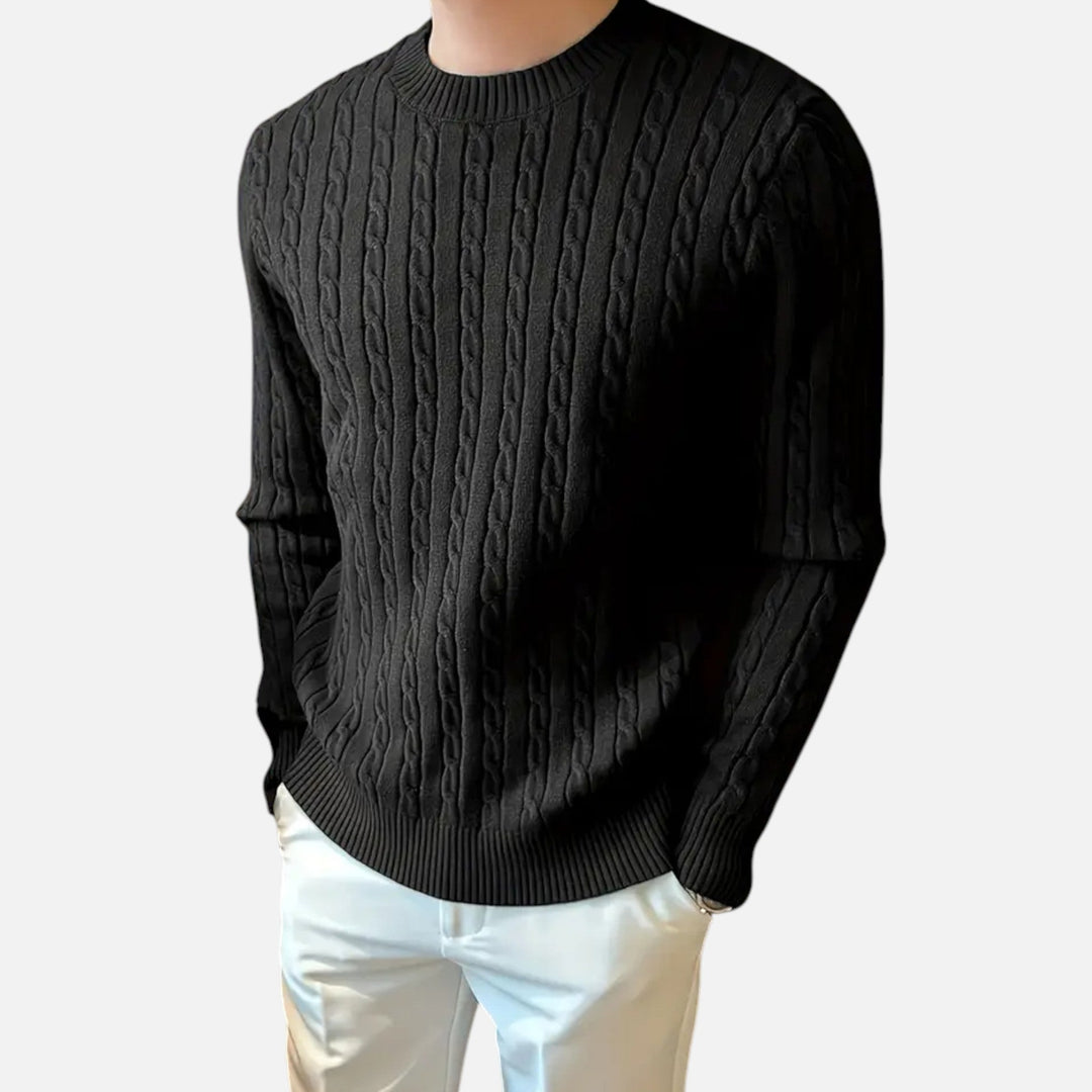 Valmonti | Męski Sweter z Rękawem Ribbed Knit