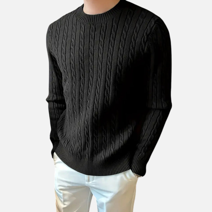 Valmonti | Męski Sweter z Rękawem Ribbed Knit