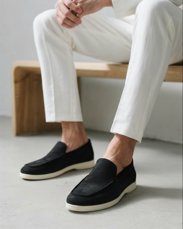Męskie zamszowe mokasyny slip-on, codzienne buty komfortowe