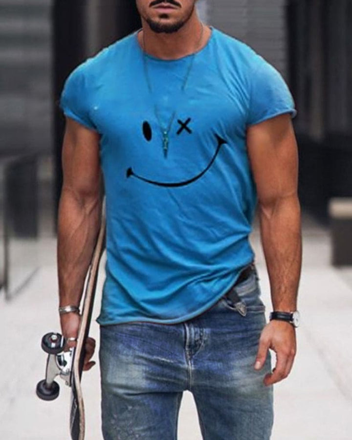 Męska Bawełniana Koszulka T-Shirt Krótki Rękaw Okrągły Dekolt Casual Wygodna Podstawowa Odzież Letnia
