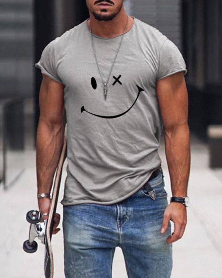 Męska Bawełniana Koszulka T-Shirt Krótki Rękaw Okrągły Dekolt Casual Wygodna Podstawowa Odzież Letnia