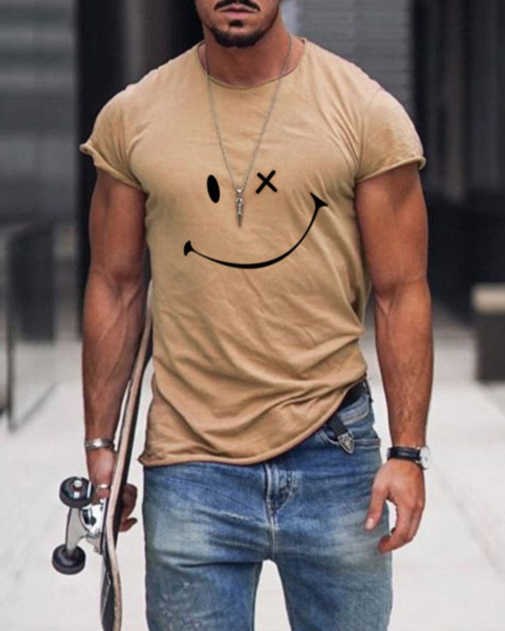 Męska Bawełniana Koszulka T-Shirt Krótki Rękaw Okrągły Dekolt Casual Wygodna Podstawowa Odzież Letnia