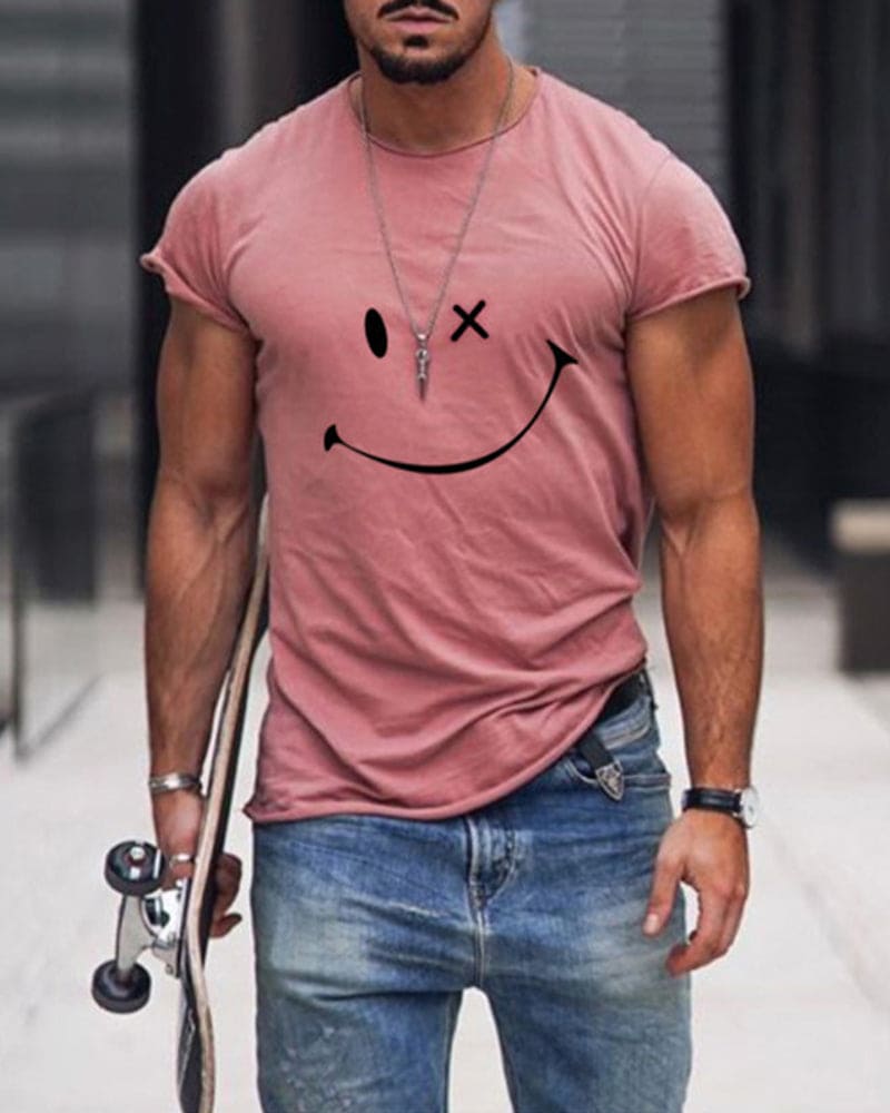 Męska Bawełniana Koszulka T-Shirt Krótki Rękaw Okrągły Dekolt Casual Wygodna Podstawowa Odzież Letnia