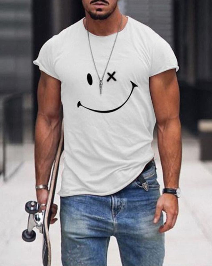 Męska Bawełniana Koszulka T-Shirt Krótki Rękaw Okrągły Dekolt Casual Wygodna Podstawowa Odzież Letnia