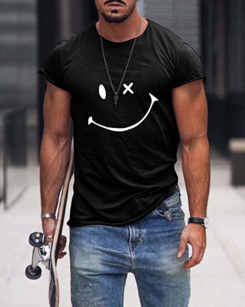 Męska Bawełniana Koszulka T-Shirt Krótki Rękaw Okrągły Dekolt Casual Wygodna Podstawowa Odzież Letnia