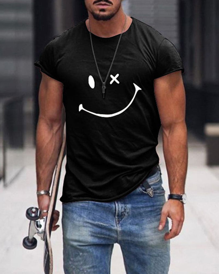 Męska Bawełniana Koszulka T-Shirt Krótki Rękaw Okrągły Dekolt Casual Wygodna Podstawowa Odzież Letnia