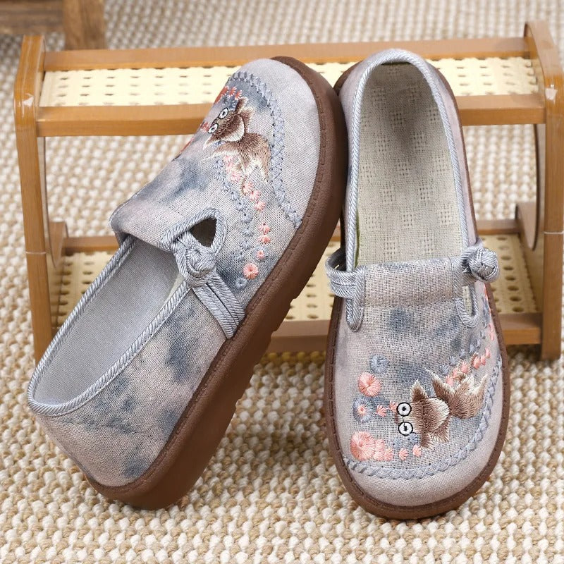Damskie Slip-On Mokasyny z Wzorem – Wygodne Płaskie Buty do Pracy i na Weekend