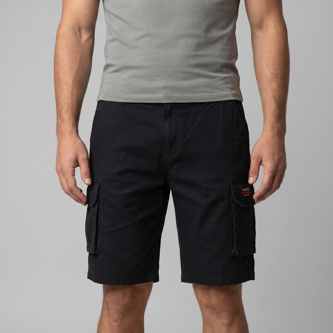 Męskie szorty cargo w luźnym kroju z kieszeniami użytkowymi w stylu casual