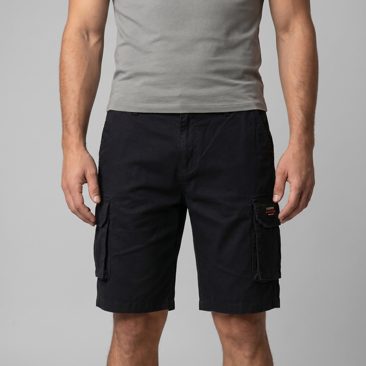 Męskie szorty cargo w luźnym kroju z kieszeniami użytkowymi w stylu casual
