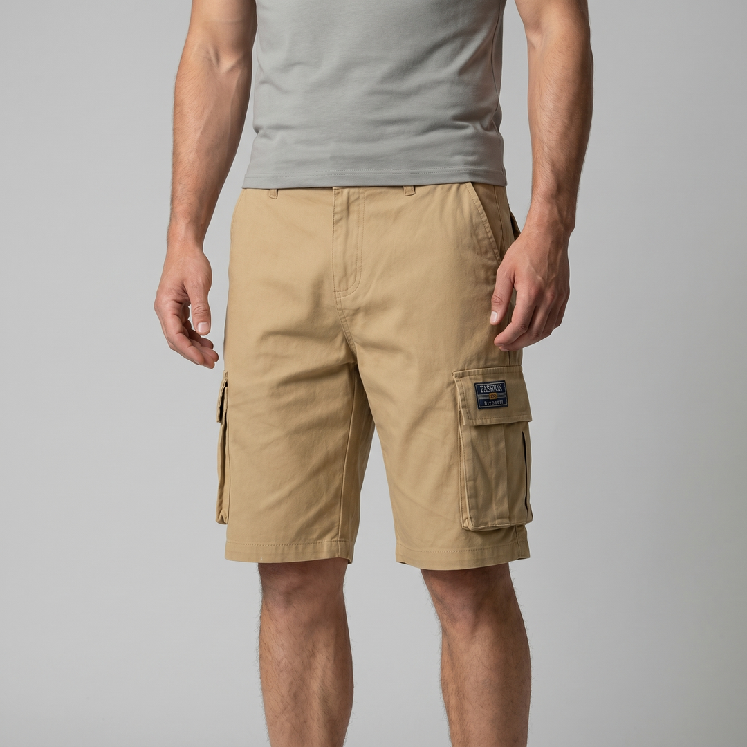 Męskie szorty cargo w luźnym kroju z kieszeniami użytkowymi w stylu casual