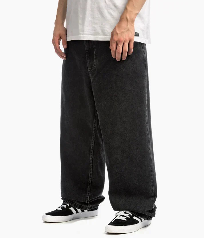 Męskie Dżinsy z Szerokimi Nogawkami – Luźny Krój Denim na Wiosenne Streetwear