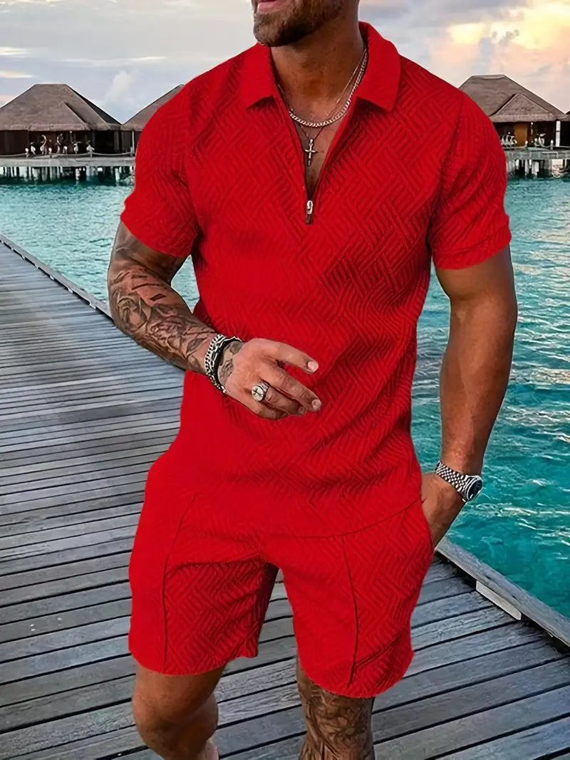 Męski Stylowy Zestaw Dwuczęściowy Premium Casual Smart Outfit Wygodny Nowoczesny Element Garderoby
