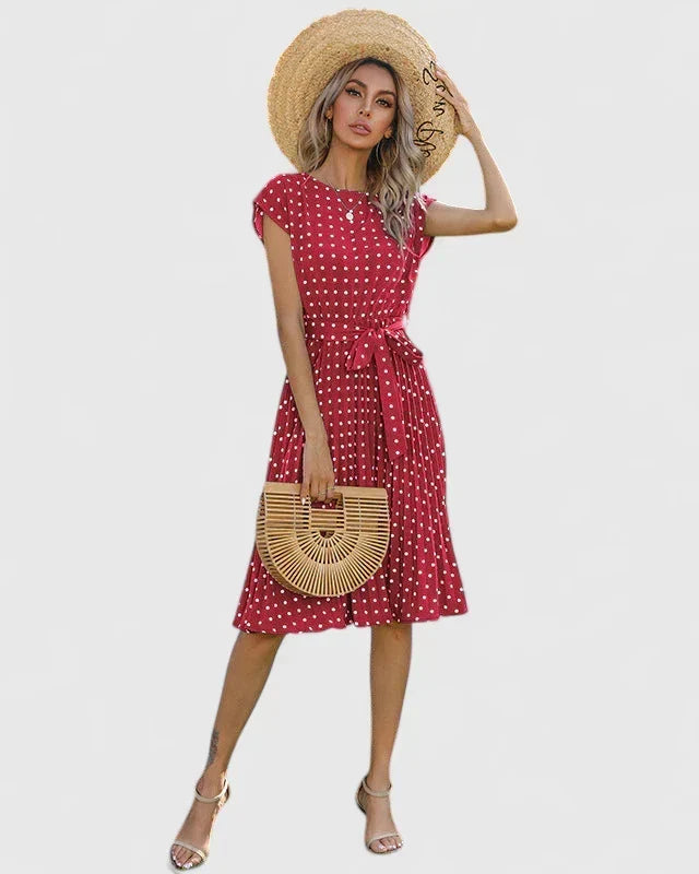 Damska Midi Sukienka w Druk – Flattering Styl na Letnie Dni i Okazje