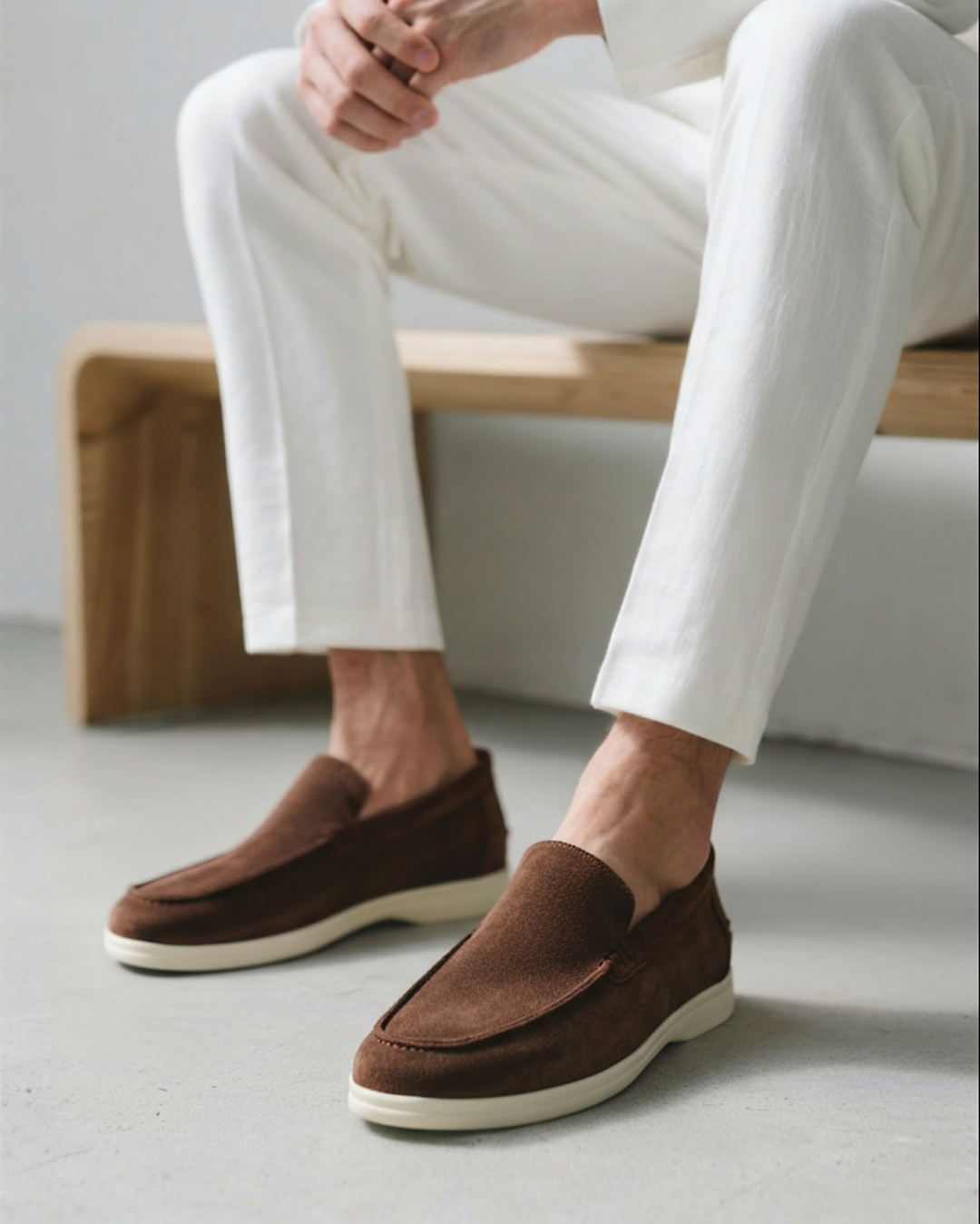 Męskie zamszowe mokasyny slip-on, codzienne buty komfortowe