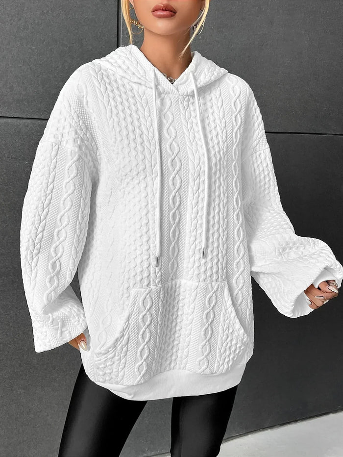 Damski Oversized Sweter z Kapturem – Wygodny, Luźny, Codzienny Hoodie na Ciepłe Dni