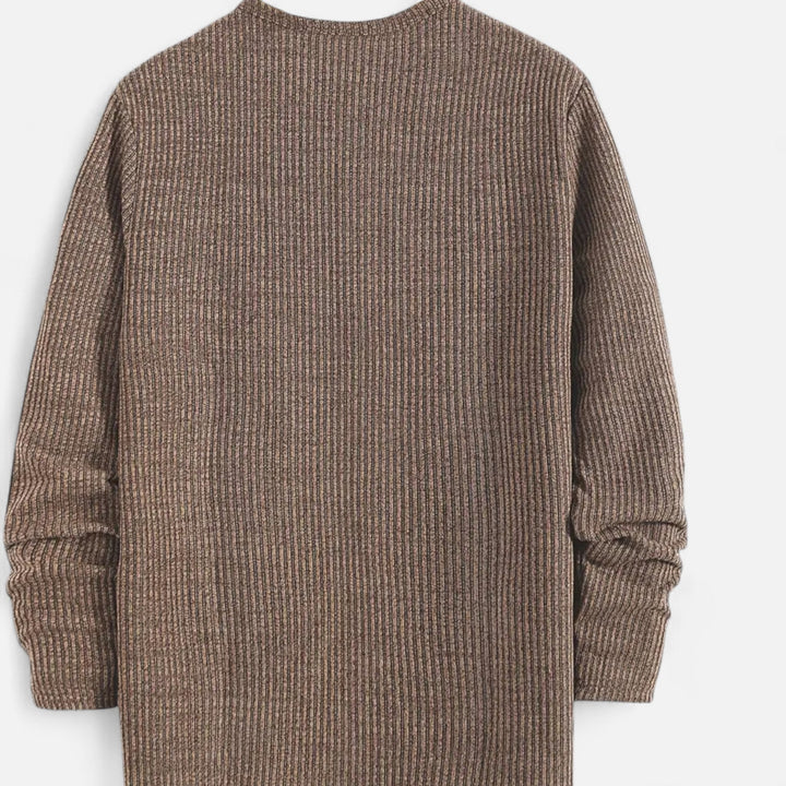 Valmonti | Męski sweter Henley z dzianiny w warkocze