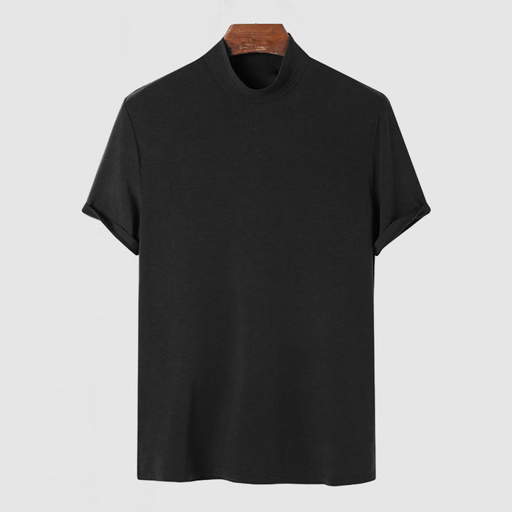 Męska luksusowa koszulka T-shirt z rozciągliwej bawełny - wygodna codzienna koszulka na każdą porę roku w kolorze czarnym, białym i szarym