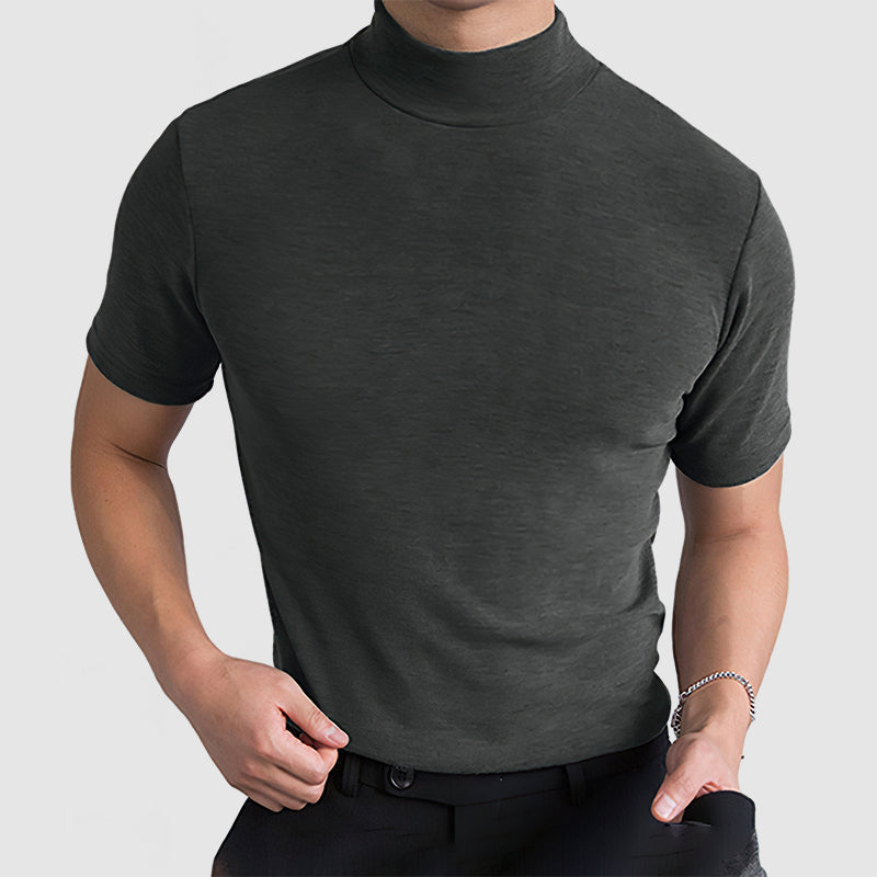 Męska luksusowa koszulka T-shirt z rozciągliwej bawełny - wygodna codzienna koszulka na każdą porę roku w kolorze czarnym, białym i szarym