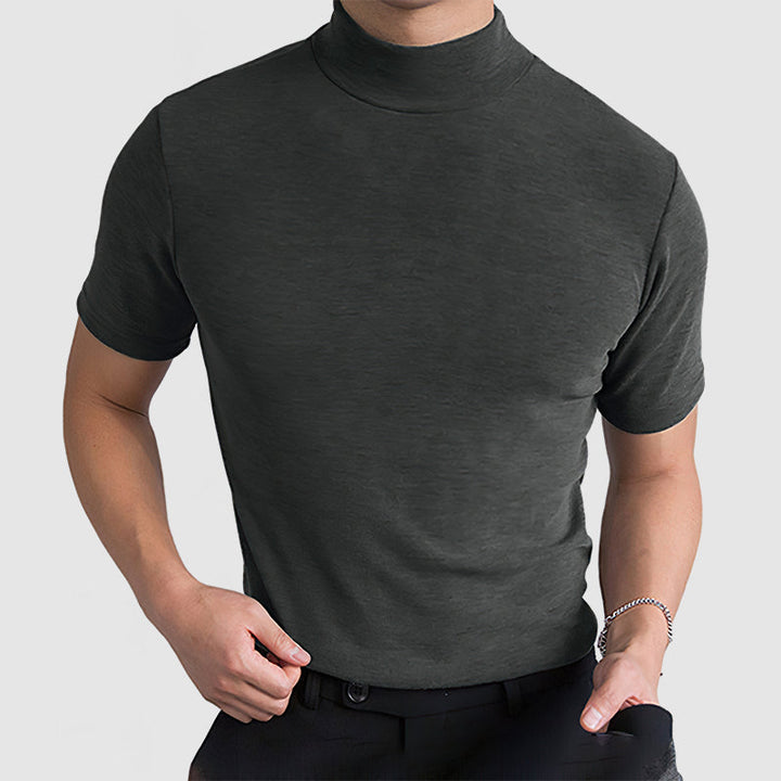 Męska luksusowa koszulka T-shirt z rozciągliwej bawełny - wygodna codzienna koszulka na każdą porę roku w kolorze czarnym, białym i szarym