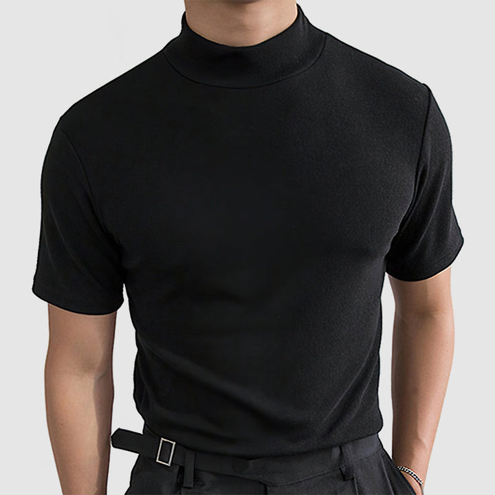 Męska luksusowa koszulka T-shirt z rozciągliwej bawełny - wygodna codzienna koszulka na każdą porę roku w kolorze czarnym, białym i szarym