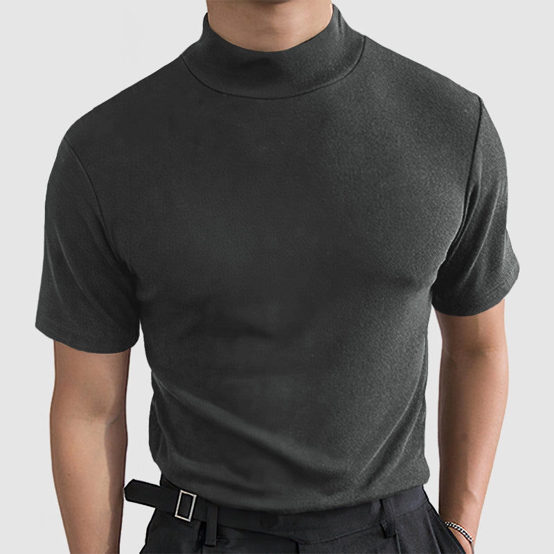 Męska luksusowa koszulka T-shirt z rozciągliwej bawełny - wygodna codzienna koszulka na każdą porę roku w kolorze czarnym, białym i szarym