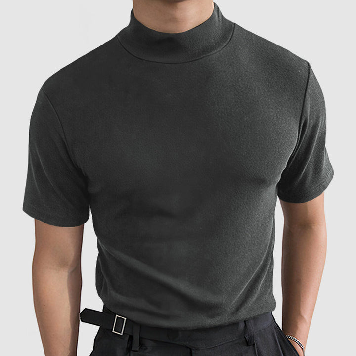 Męska luksusowa koszulka T-shirt z rozciągliwej bawełny - wygodna codzienna koszulka na każdą porę roku w kolorze czarnym, białym i szarym