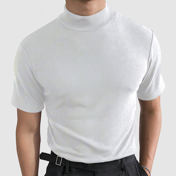 Męska luksusowa koszulka T-shirt z rozciągliwej bawełny - wygodna codzienna koszulka na każdą porę roku w kolorze czarnym, białym i szarym