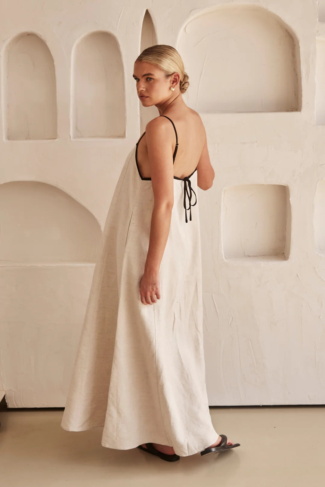 Damska Maxi Sukienka na Ramiączkach Spaghetti w Luźnym Stylu