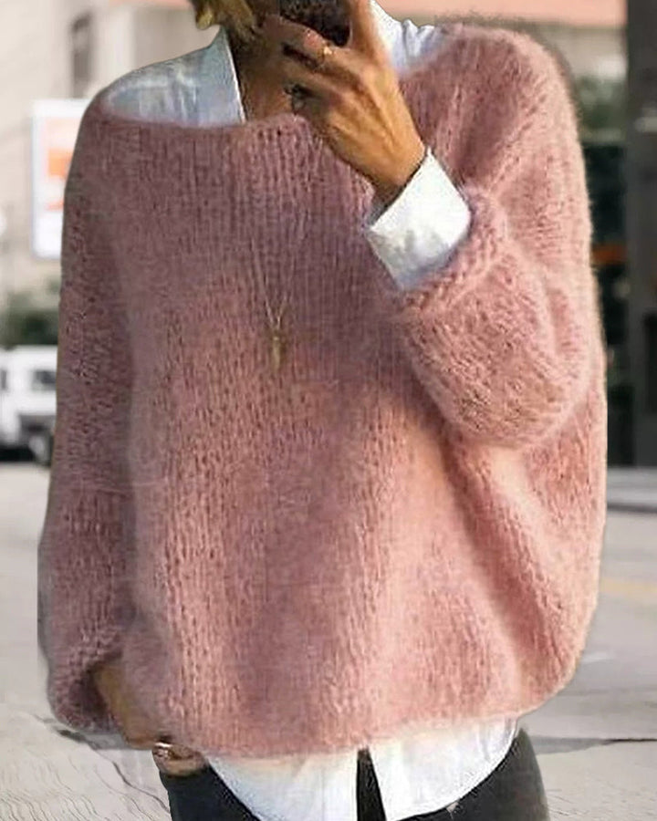 Damski sweter bez ramiączek – miękki, puszysty, wygodny, codzienny jumper