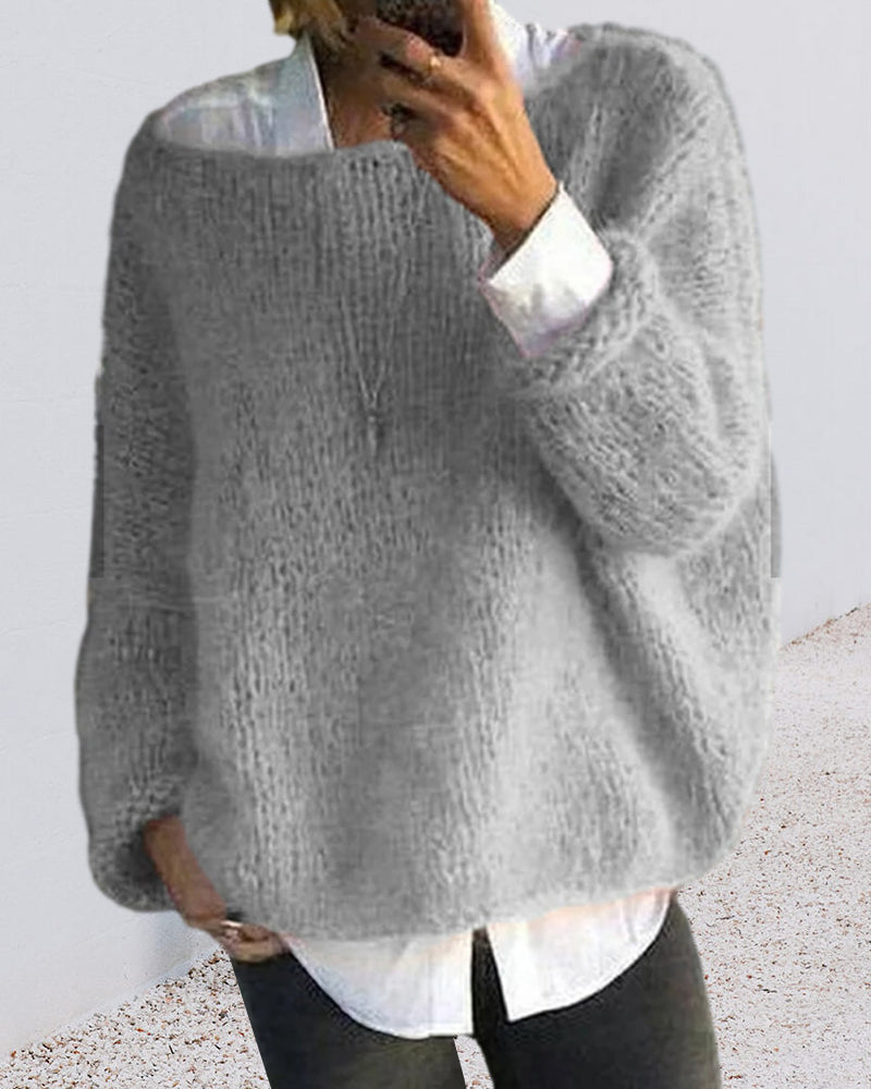 Damski sweter bez ramiączek – miękki, puszysty, wygodny, codzienny jumper