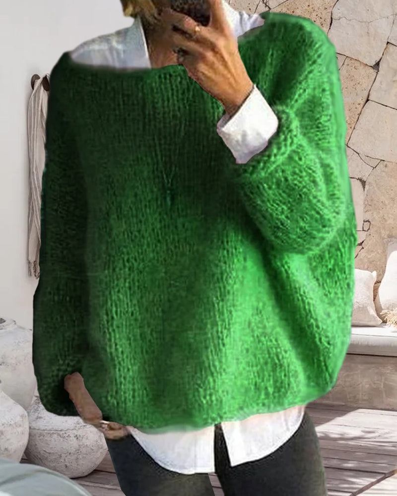 Damski sweter bez ramiączek – miękki, puszysty, wygodny, codzienny jumper