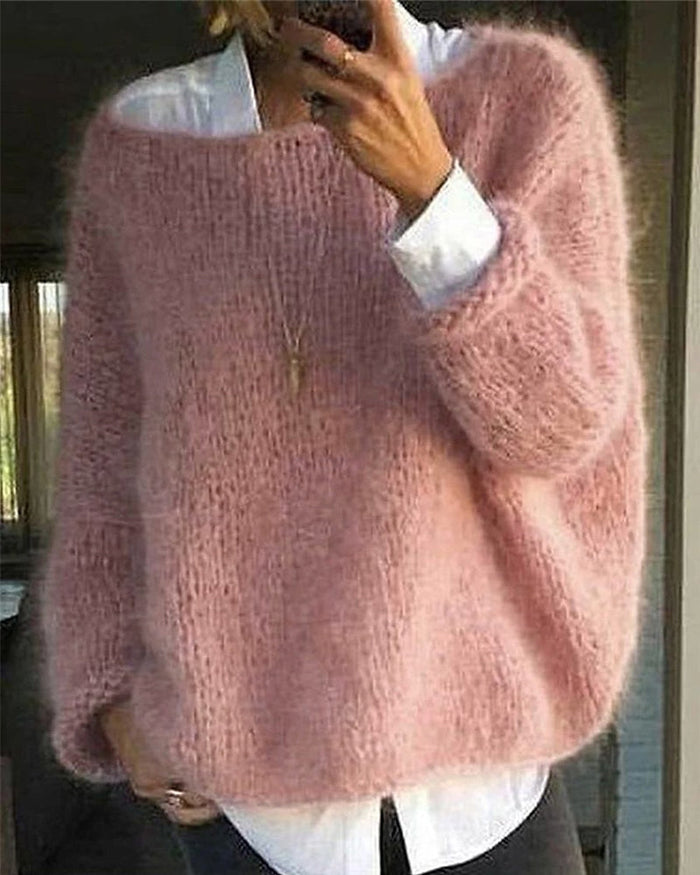 Damski sweter bez ramiączek – miękki, puszysty, wygodny, codzienny jumper