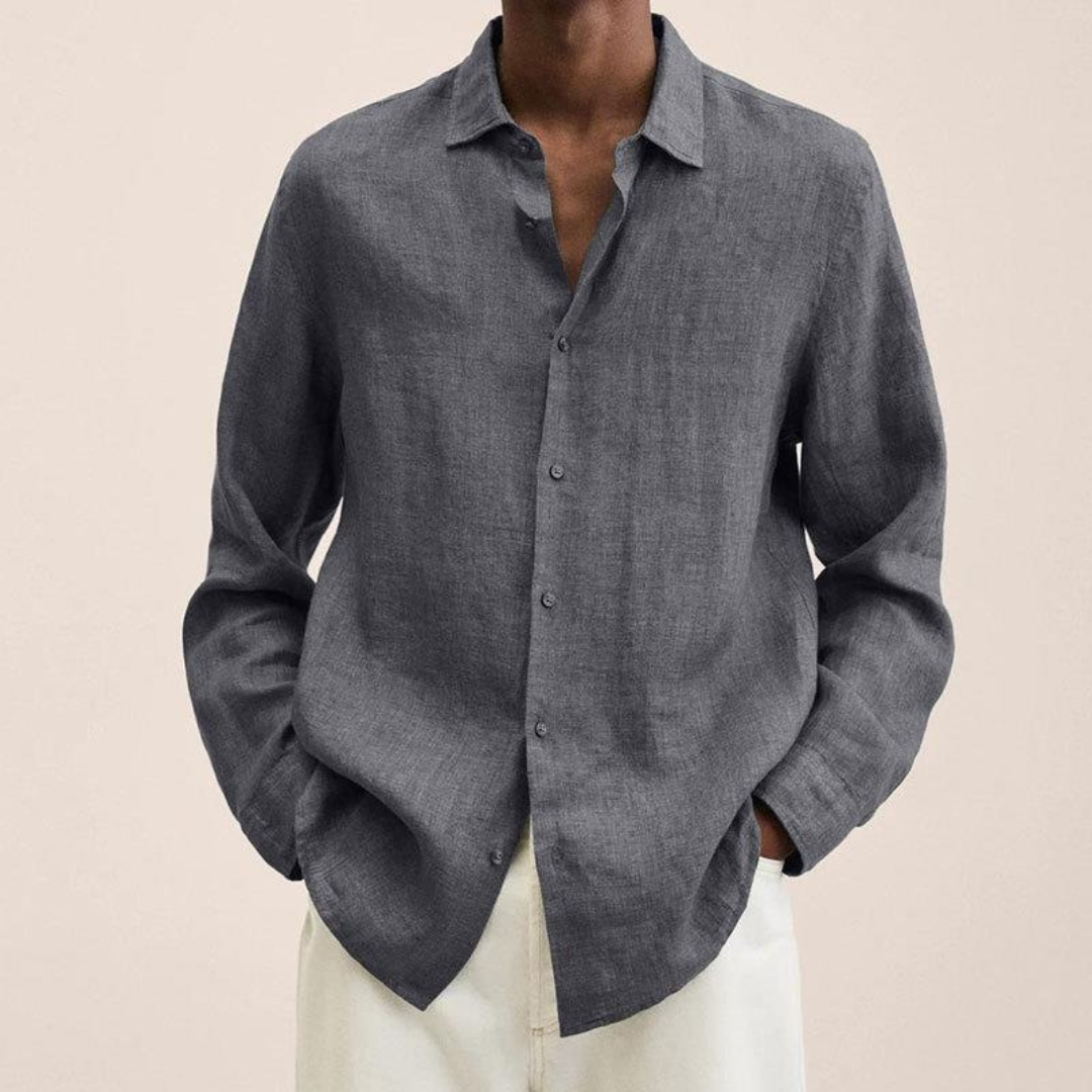 Męska Koszula z Długim Rękawem – Lekki, Smart Casual Styl do Biura i Codziennego Noszenia
