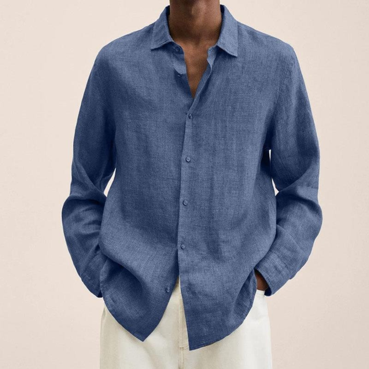 Męska Koszula z Długim Rękawem – Lekki, Smart Casual Styl do Biura i Codziennego Noszenia