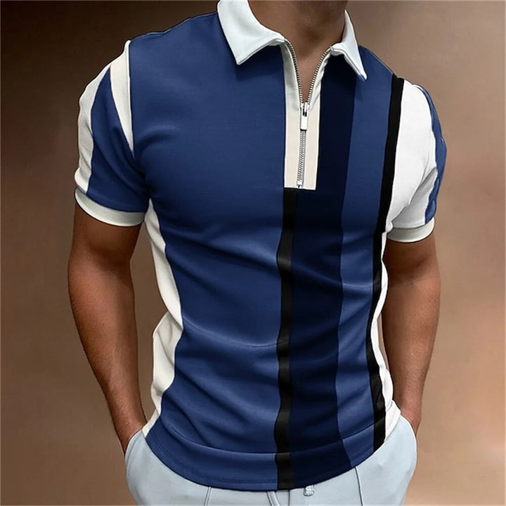 Męska Koszulka Polo w Paski – Dopasowana, Oddychająca, Wygodna, Stylowa, Casualowa, Elegancka, Codzienna