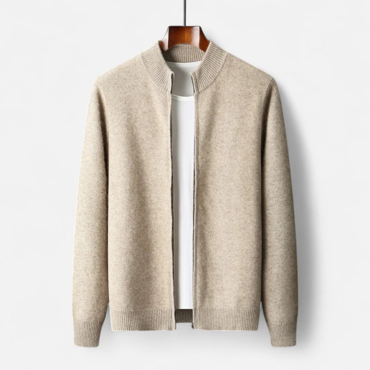 Valmonti | Męski kardigan – Elegancja z zamkiem z wełny merino