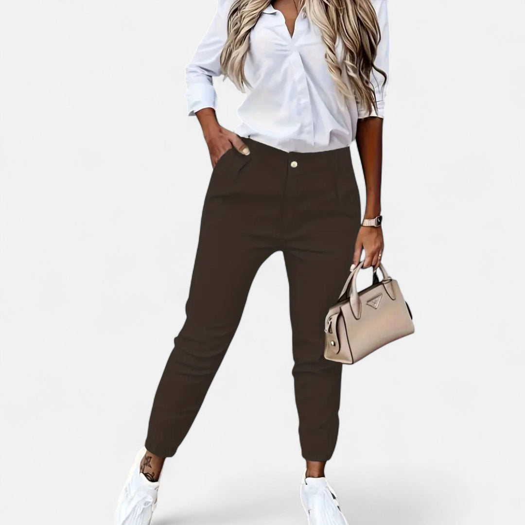 Valmonti | Spodnie Damskie – Elegancja w Wysokim Talii i Slim-Fit