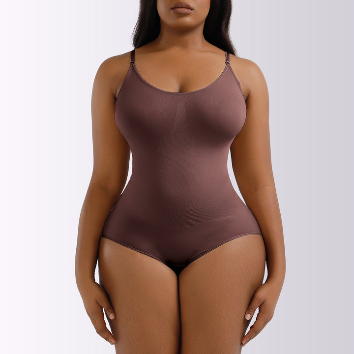 Damski bodysuit modelujący z regulowanymi ramiączkami, gładkie dopasowanie