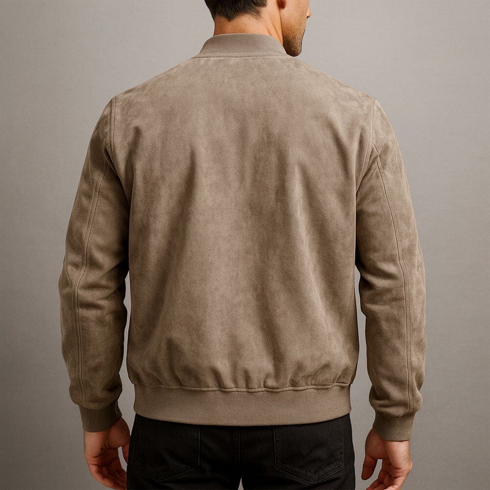 Męska Slim Suede Bomber Jacket – Wyszukana warstwa przejściowa do smart casualowego stylu